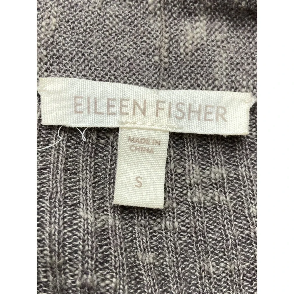 Eileen Fisher Cardigan Sweater Womens S Beige Linen Cotton Open Front Drape Knit